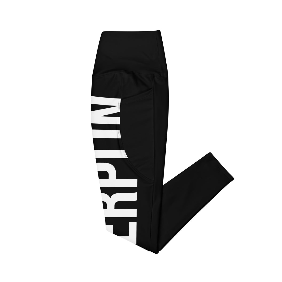 SPIERPIJN Legging – Zwart – productfoto detail, SPIERPIJN all-over geprint