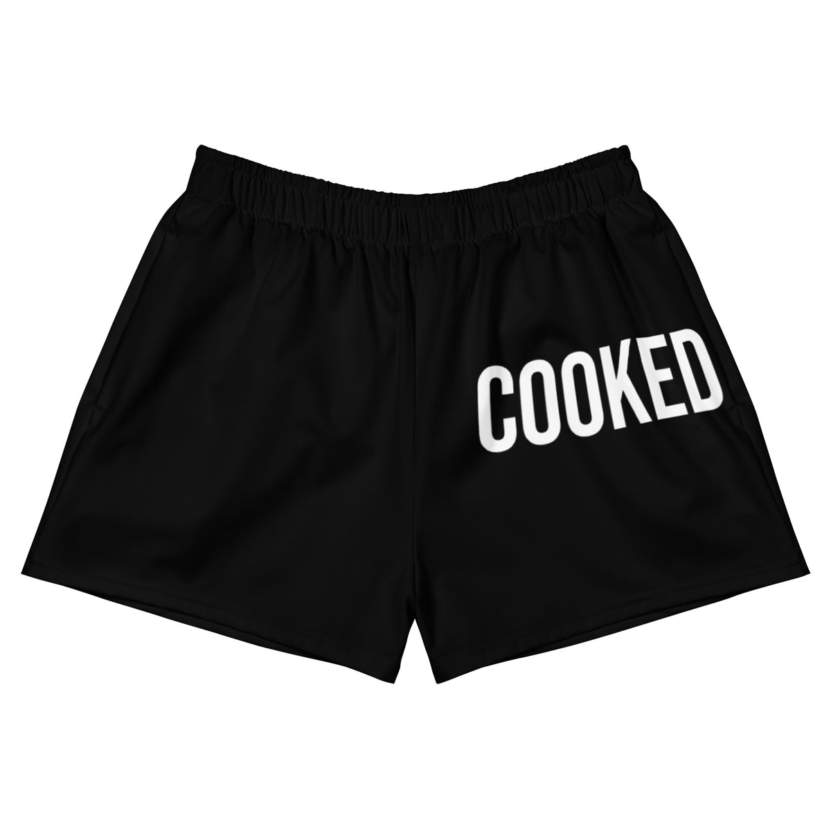 COOKED Short – Zwart – productfoto voorkant, COOKED all-over geprint