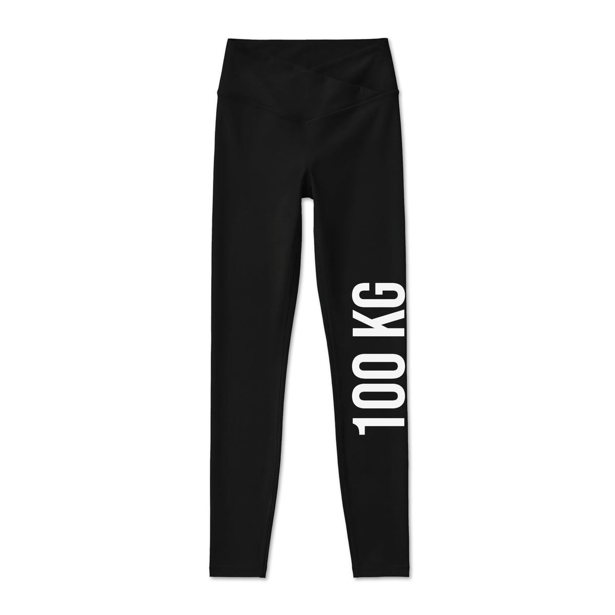 100 KG Legging – Zwart – productfoto voorkant, 100 KG bedrukt