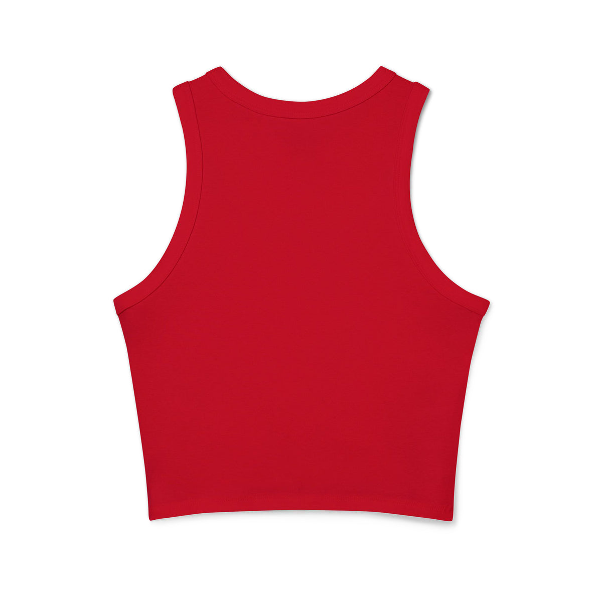 ONGESTELD Racer Tank – Rood – productfoto achterkant, ONGESTELD bedrukt