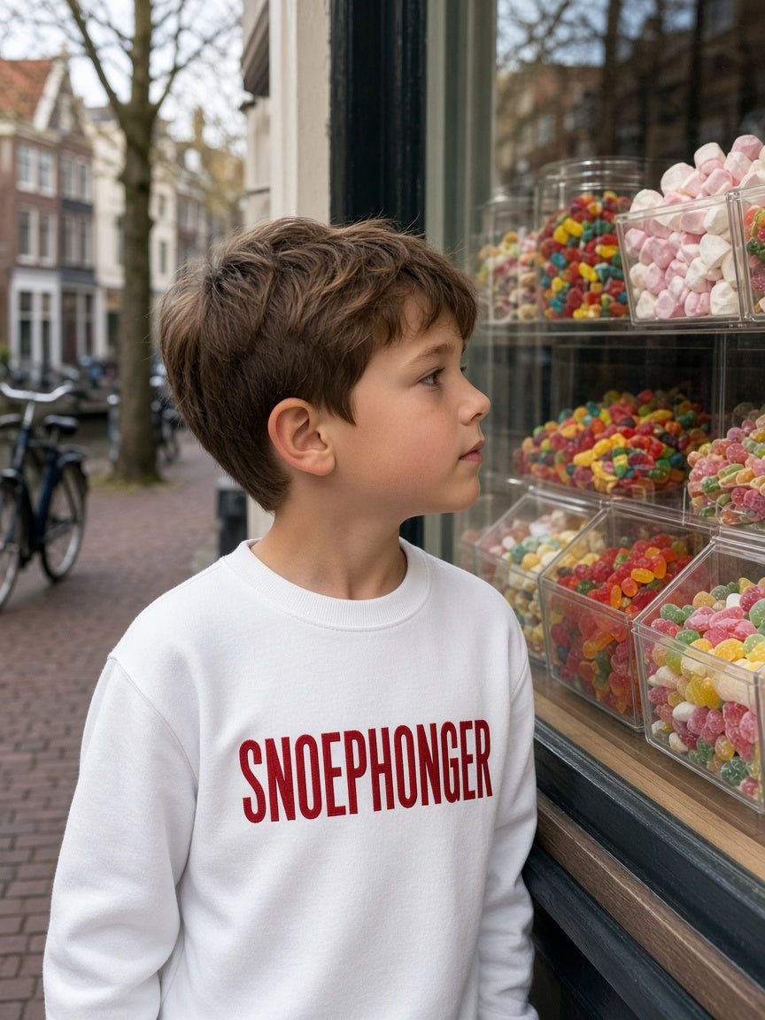 SNOEPHONGER Kindersweater – modelfoto