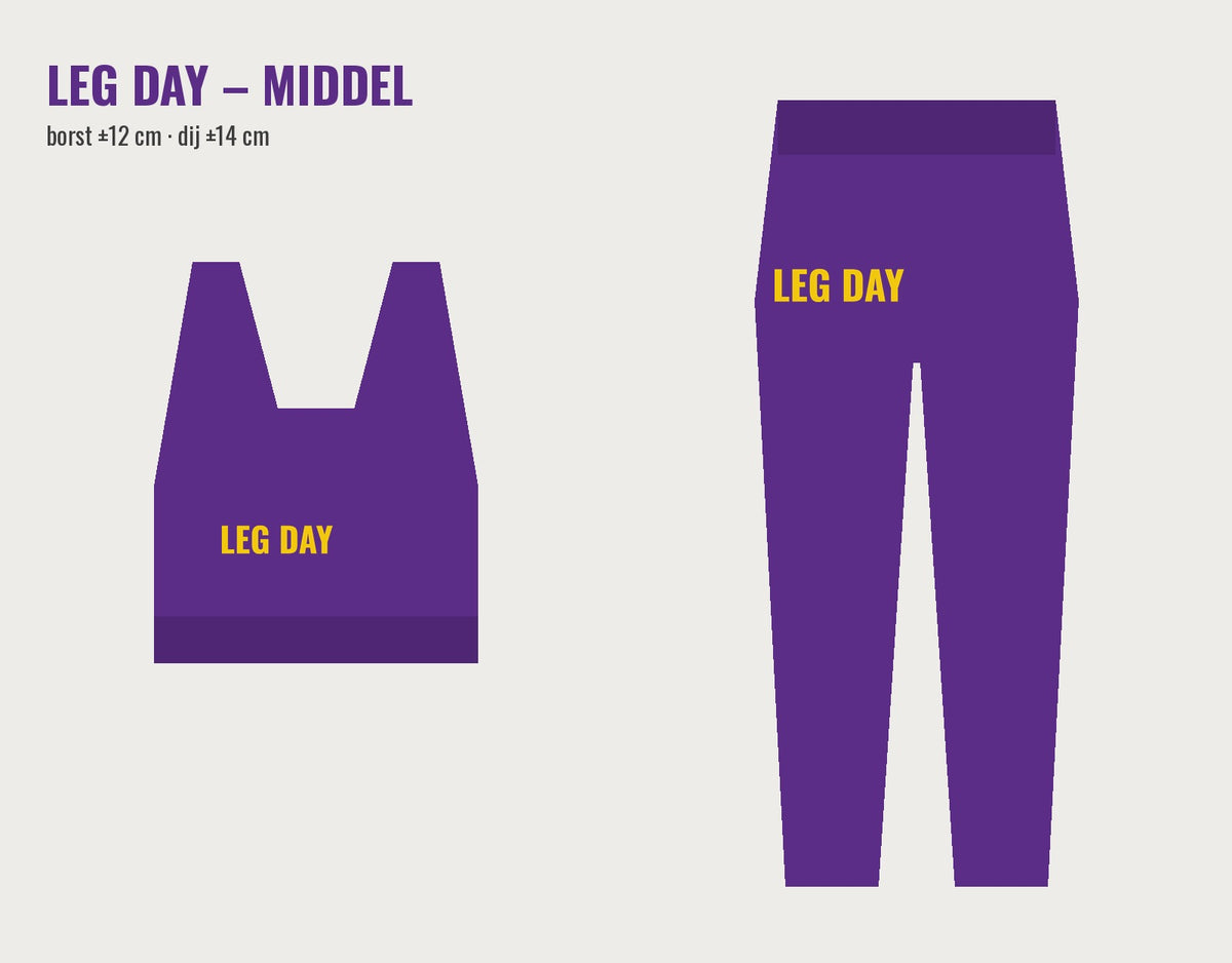 LEG DAY set paars, concept middel logo
