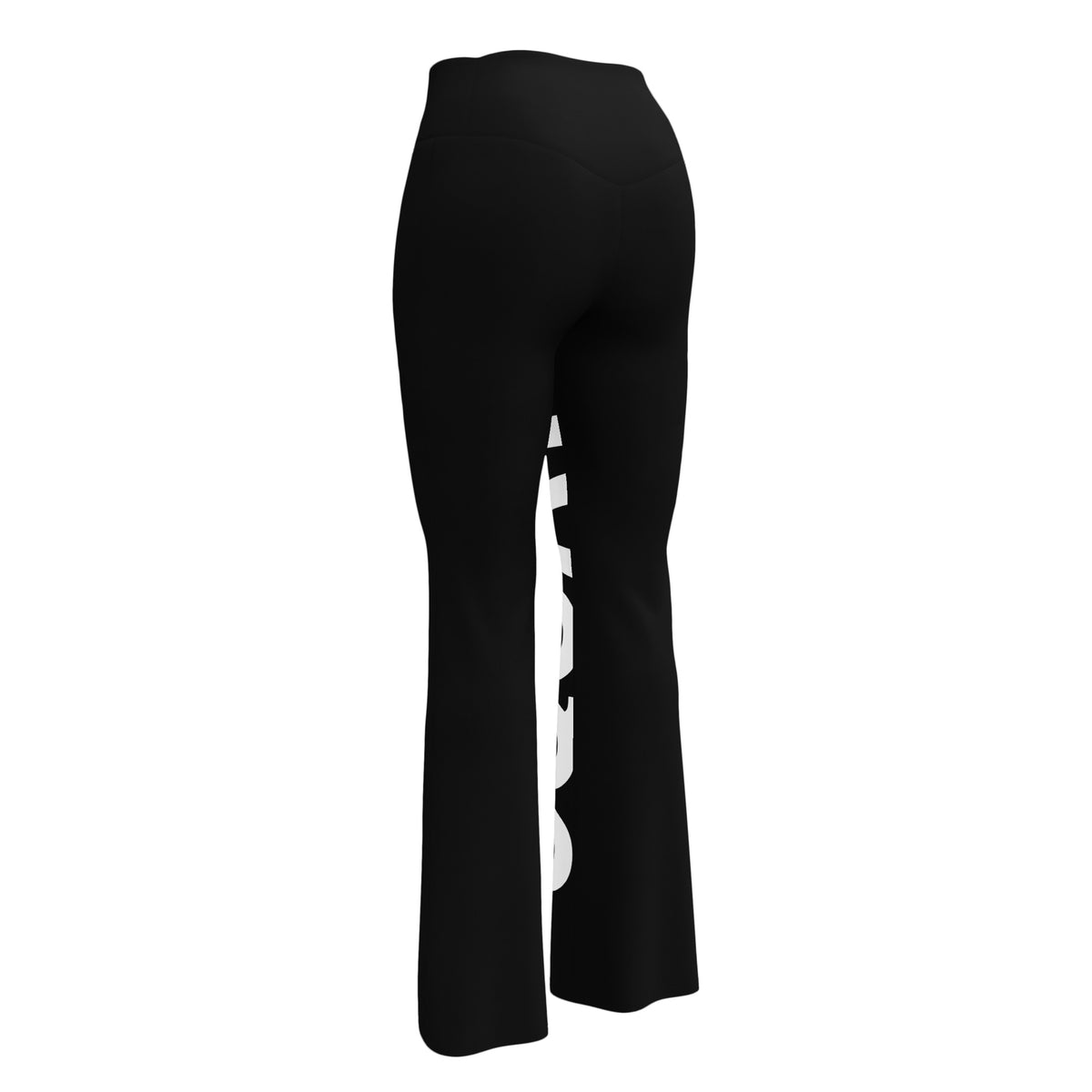 SQUATS Flare Legging – Zwart – productfoto achterkant, SQUATS all-over geprint