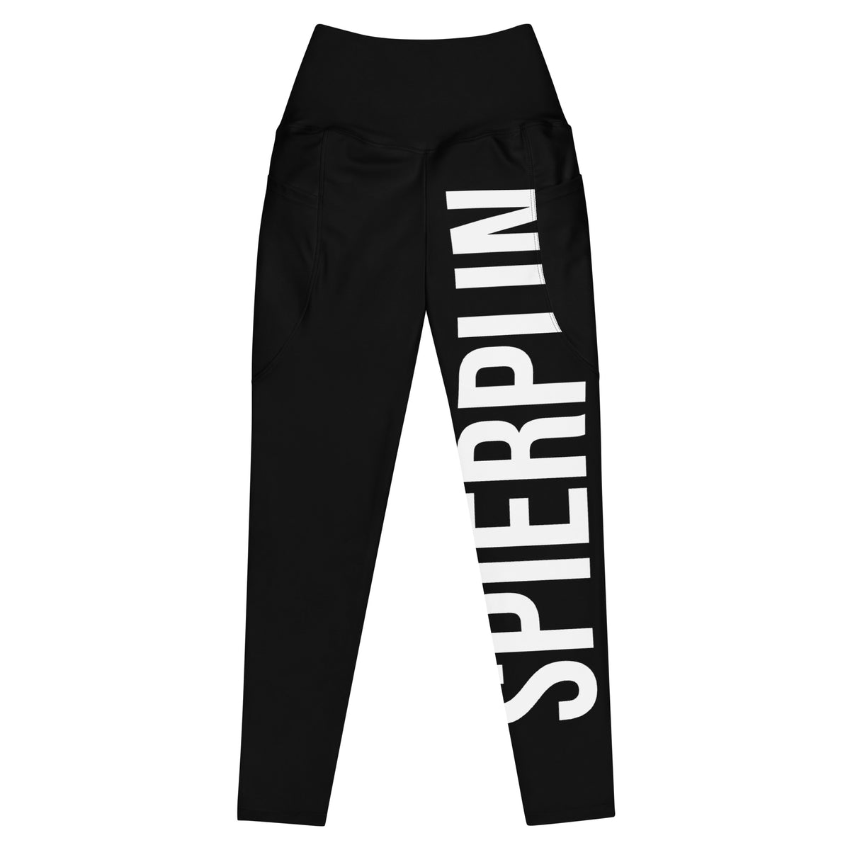 SPIERPIJN Legging – Zwart – productfoto voorkant, SPIERPIJN all-over geprint